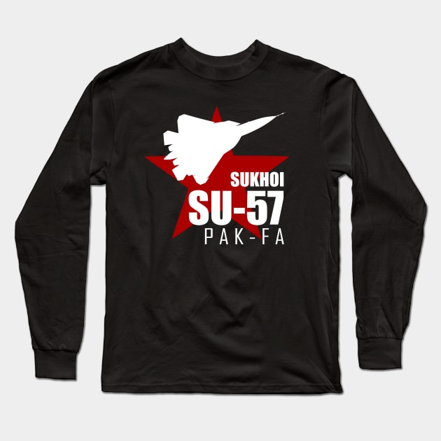Sukhoi Su-57 Long Sleeve T-Shirt by TCP